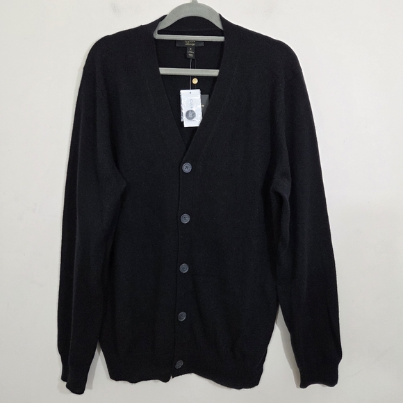 NWT Men's Cashmere Cardigan Sweater by Club Room Black Size Medium - Picture 2 of 11